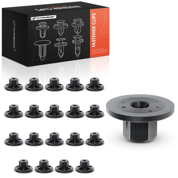 20 Pcs Nylon Black Fender Liner Nut A-Premium APRCF2090