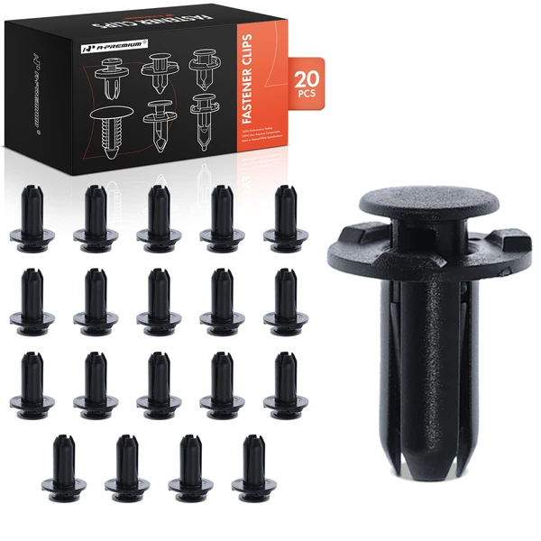 20 Pcs 10mm Nylon Black Rocker Molding & Mud Guard Retainer A-Premium APRCF2093