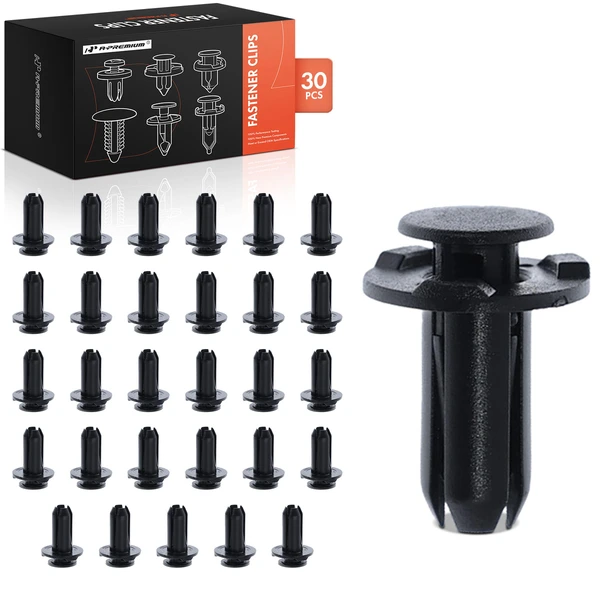 30 Pcs 10mm Nylon Black Rocker Molding & Mud Guard Retainer A-Premium APRCF2094