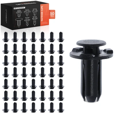 50 Pcs 10mm Nylon Rocker Moulding & Mud Guard Retainer Clip Push-Type