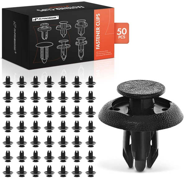 2016-2021 Mazda CX-3 50 Pcs 8mm Nylon Black Splash Shield & Bumper Clip A-Premium APRCF2104