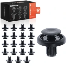 20 Pcs 7mm Nylon Fender Liner Retainer Clip Push-Type
