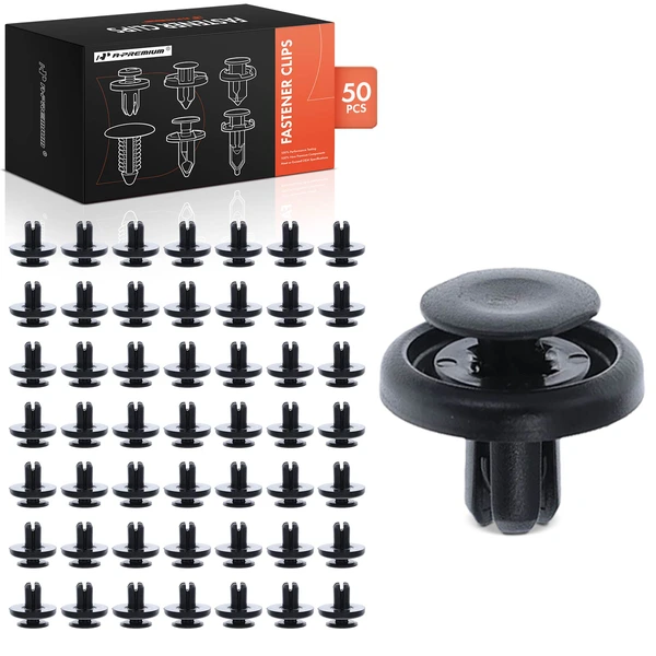 50 Pcs 7mm Nylon Black Fender Liner Retainer A-Premium APRCF2113