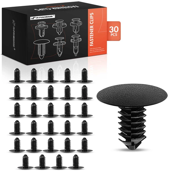 30 Pcs Nylon Black Interior Trim Panel & Cowl Cover Retainer A-Premium APRCF2130