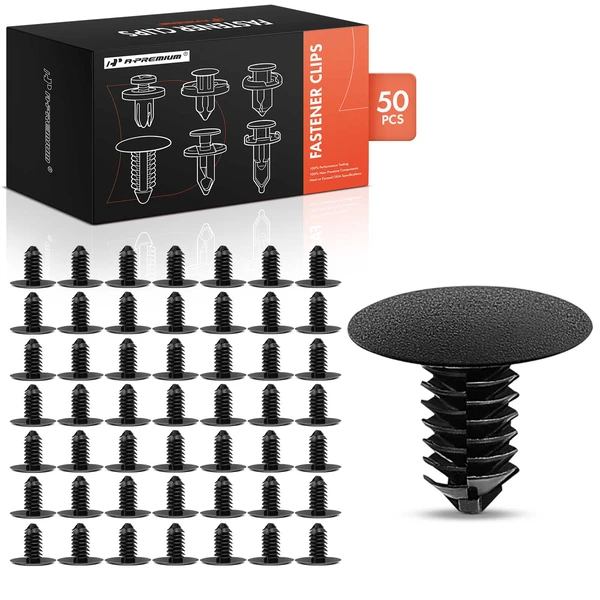 50 Pcs Nylon Black Interior Trim Panel & Cowl Cover Retainer A-Premium APRCF2131