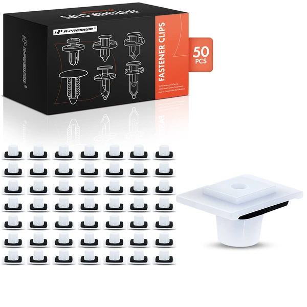 50 Pcs 10mm Nylon White Body Side Molding Clip A-Premium APRCF2158