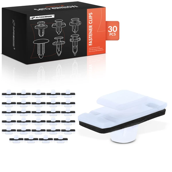 30 Pcs Nylon White Lower Door Garnish Molding Clip A-Premium APRCF2160