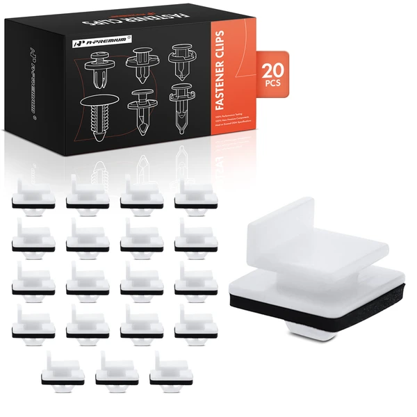 20 Pcs Nylon White Rocker Molding Clip A-Premium APRCF2165