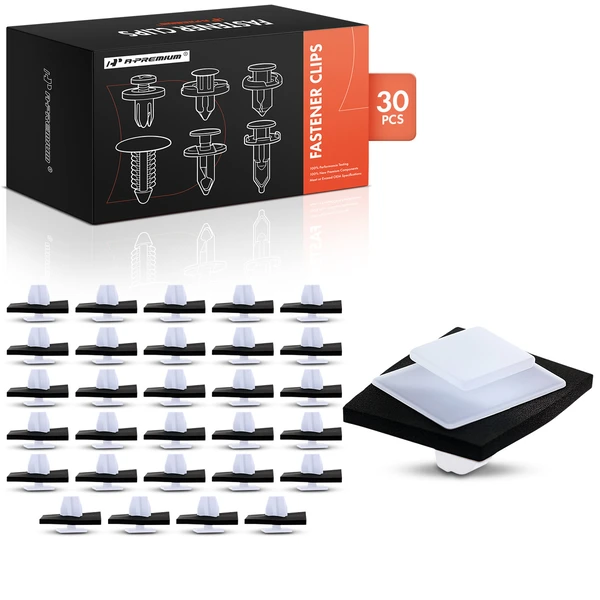 30 Pcs Nylon White Molding Clip A-Premium APRCF2172