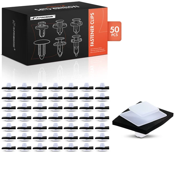 50 Pcs Nylon White Molding Clip A-Premium APRCF2173