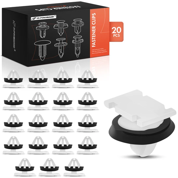 2020-2022 Cadillac XT6 20 Pcs 9mm Nylon White Body Side & Exterior Trim Molding Clip A-Premium APRCF2207