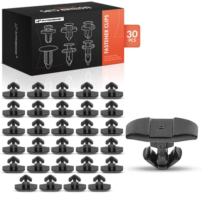 30 Pcs 7mm Nylon Black Hood Seal Retainer Clip Push-Type