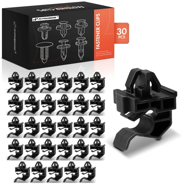 30 Pcs Nylon Black Hood Prop Rod Clip A-Premium APRCF2244