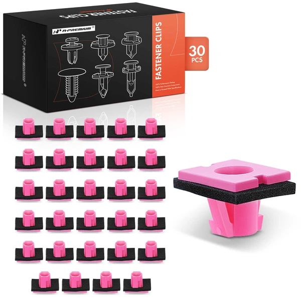30 Pcs Nylon Pink Side Garnish Molding Clip A-Premium APRCF2250