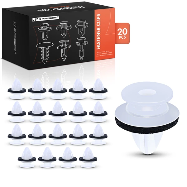 20 Pcs Nylon White Wheel Opening Molding Retainer A-Premium APRCF2255