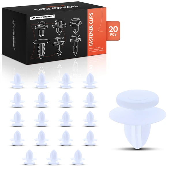20 Pcs Nylon White Molding Clip A-Premium APRCF2264