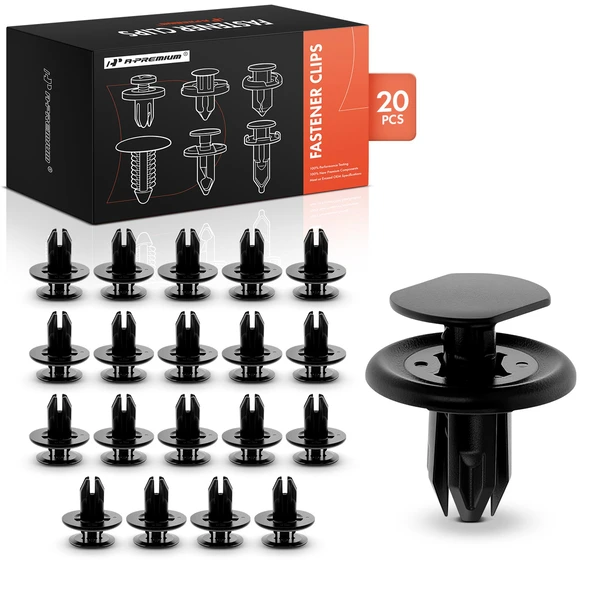 2016-2018 Mazda CX-3 20 Pcs 8mm Nylon Black Bumper Cover & Fender Liner Retainer A-Premium APRCF2270