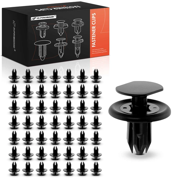 50 Pcs 8mm Nylon Black Bumper Cover & Fender Liner Retainer A-Premium APRCF2272