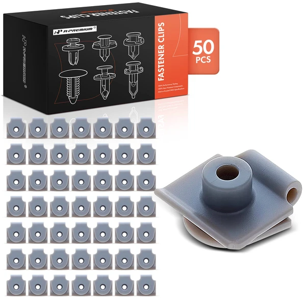 50 Pcs Nylon Gray Front Bumper Retainer A-Premium APRCF2284