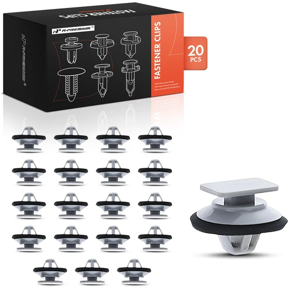 20 Pcs Nylon Gray Molding Clip A-Premium APRCF2285