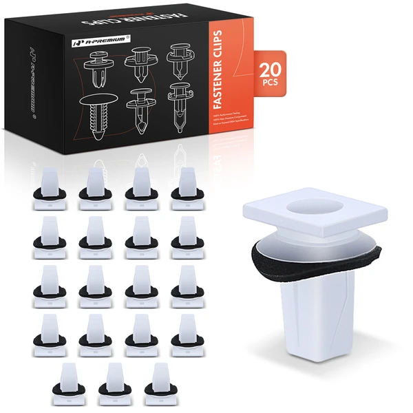 20 Pcs Nylon White Bumper Bracket Screw Grommet A-Premium APRCF2321