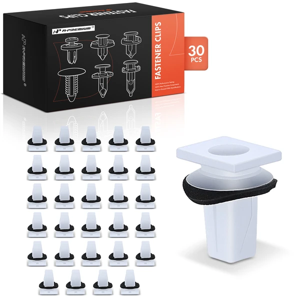 30 Pcs Nylon White Bumper Bracket Screw Grommet A-Premium APRCF2322