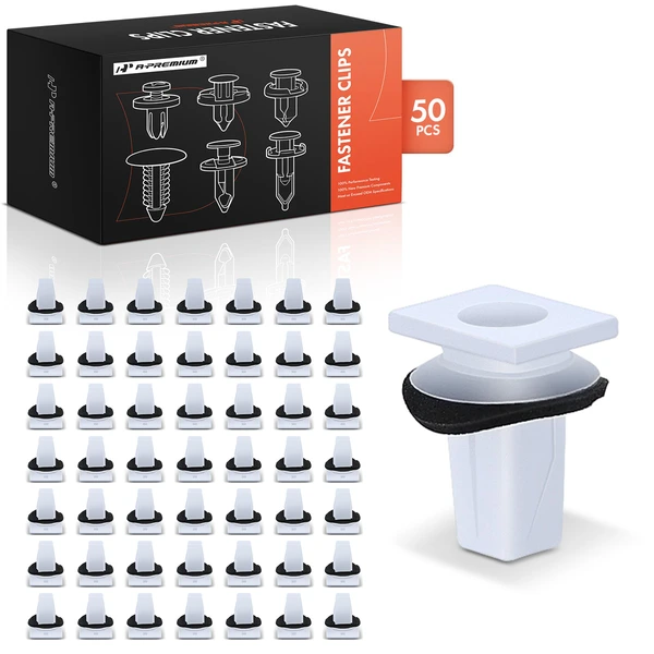 50 Pcs Nylon White Bumper Bracket Screw Grommet A-Premium APRCF2323