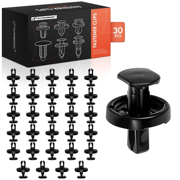 30 Pcs 7mm Nylon Black Bumper Cover & Radiator Support & Under Cover & Wheel Opening Retainer Clip A-Premium APRCF2331