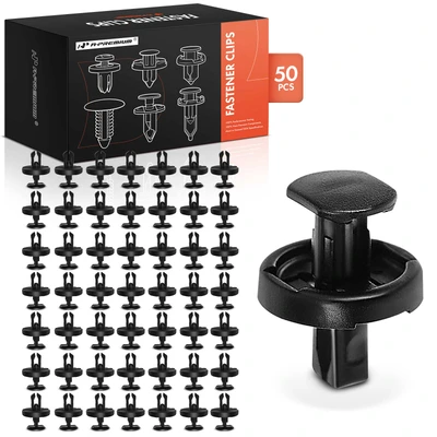 50 Pcs 7mm Nylon Black Splash Shield-Front Retainer Clips Push-Type