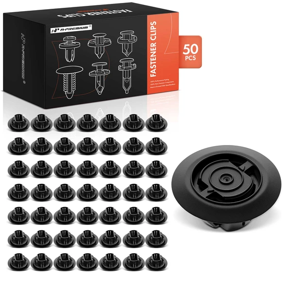 50 Pcs 22mm Nylon Black Rocker Molding Retainer A-Premium APRCF2335