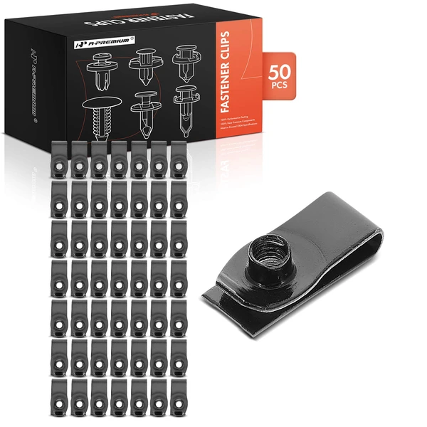 2000-2008 Chevrolet Astra 50 Pcs Steel Black U-Nut A-Premium APRCF2341