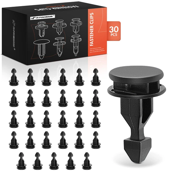 30 Pcs Nylon Black Engine Cover Retainer A-Premium APRCF2349