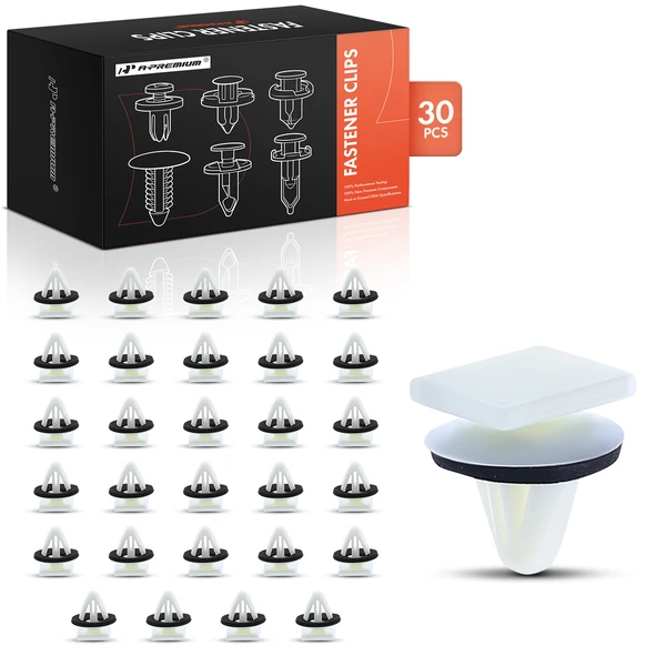30 Pcs Nylon White Molding Clip A-Premium APRCF2352
