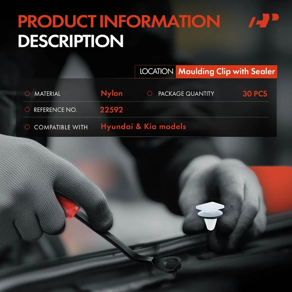 30 Pcs Nylon White Molding Clip A-Premium APRCF2352