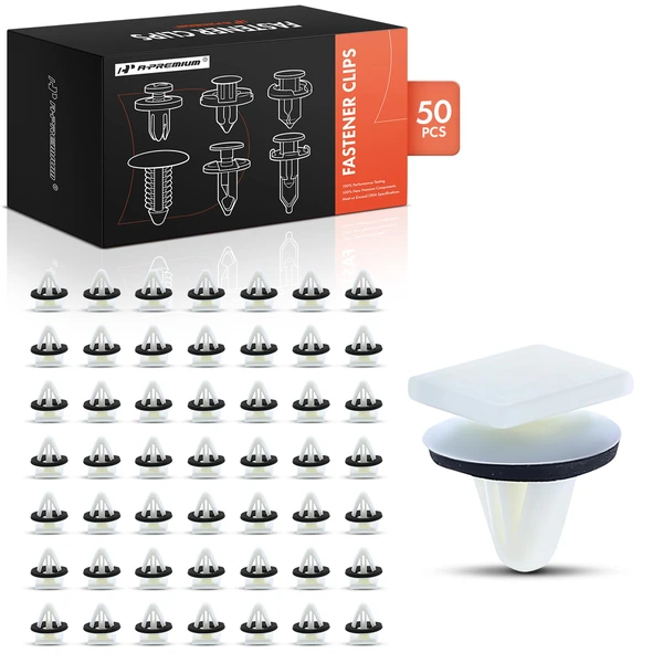 50 Pcs Nylon White Molding Clip A-Premium APRCF2353
