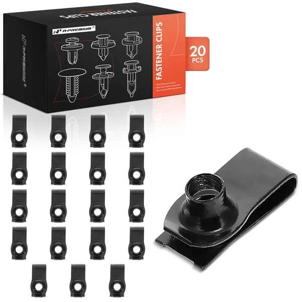 1988-1999 Chevrolet K1500 20 Pcs Metal Black U-Nut A-Premium APRCF2366