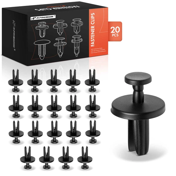 20 Pcs 6.35mm Nylon Black Front Fender Mud Skirt & Fender Liner Retainer A-Premium APRCF2372