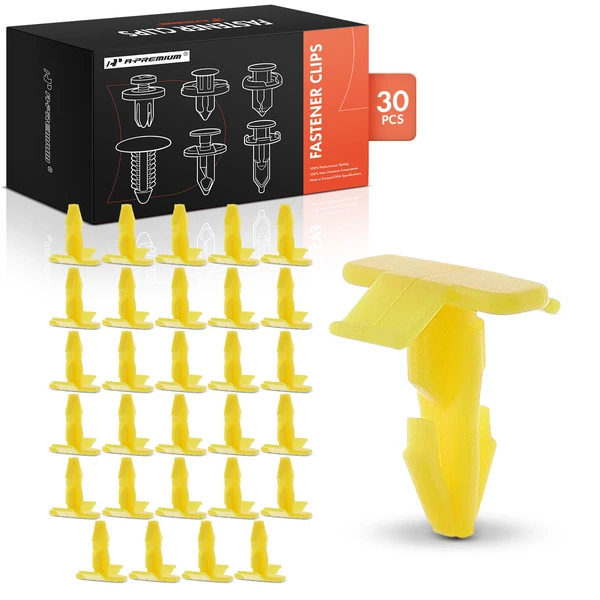 30 Pcs 6mm Nylon Yellow Door Insulator Clip A-Premium APRCF2403