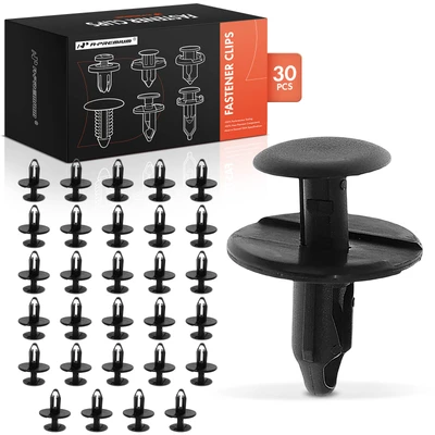 30 Pcs 8mm Black Nylon Fender Bumper Retainer Clips Push-Type