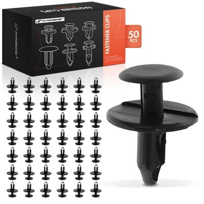 50 Pcs 8mm Black Nylon Fender Bumper Retainer Clips Push-Type