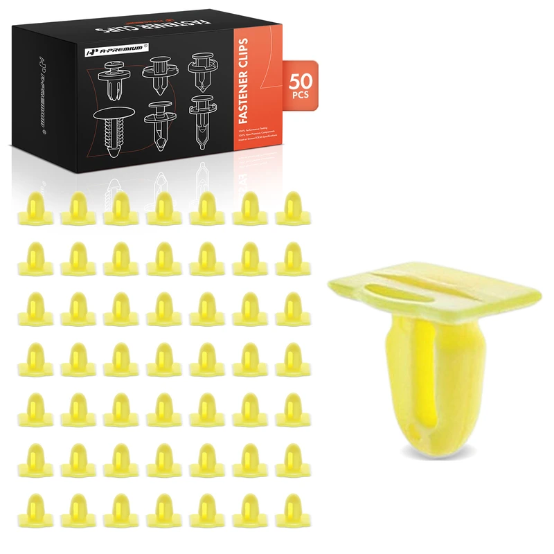 2004-2005 BMW 545i 50 Pcs 6mm Nylon Yellow Door Sill Clip A-Premium APRCF2425