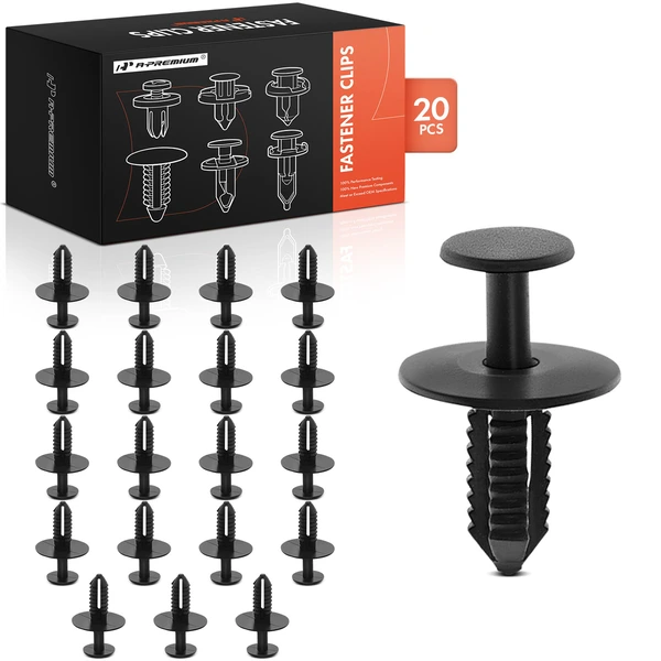 20 Pcs 7mm Nylon Black Rear Fender Liner Retainer A-Premium APRCF2435