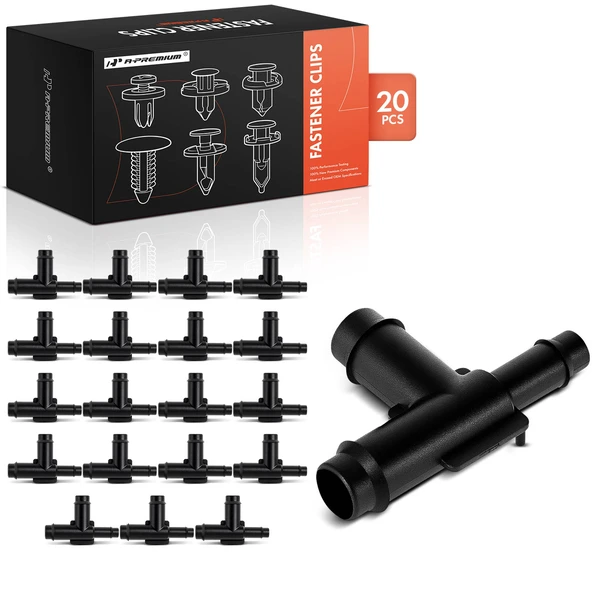 1982-1983 Chevrolet Camaro 20 Pcs Nylon Black 3-way Vacuum T Connector Retainer Clip A-Premium APRCF2450