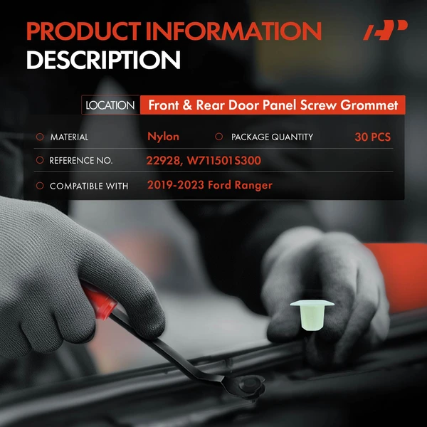 30 Pcs 9.4mm Nylon Natural Front & Rear Door Panel Screw Grommet A-Premium APRCF2469