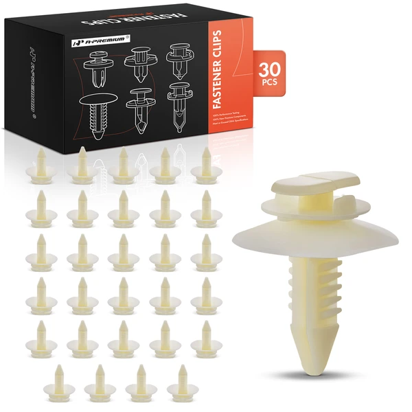 30 Pcs Nylon White Door Trim Panel Retainer A-Premium APRCF2520