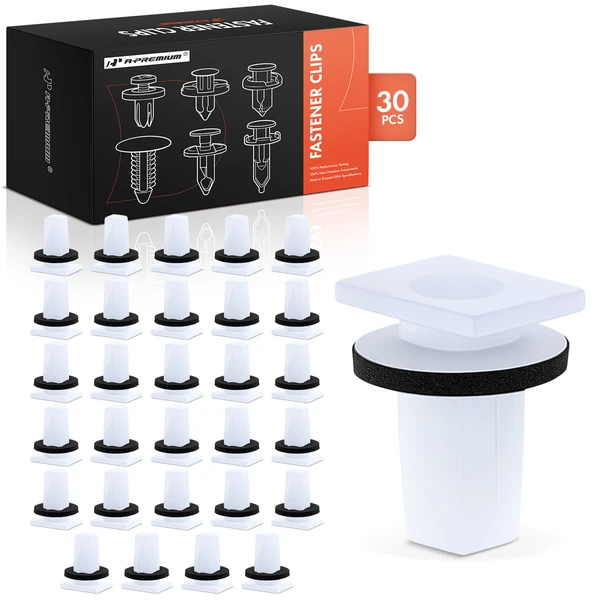 30 Pcs Nylon White Bumper Cover Screw Grommet A-Premium APRCF1640