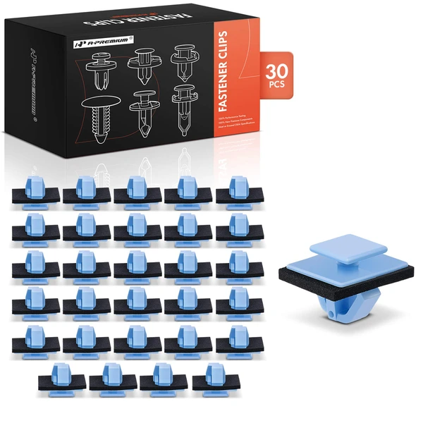 30 Pcs Nylon Blue Fender Flare & Rocker & Door & Exterior Retainer Clip A-Premium APRCF1650