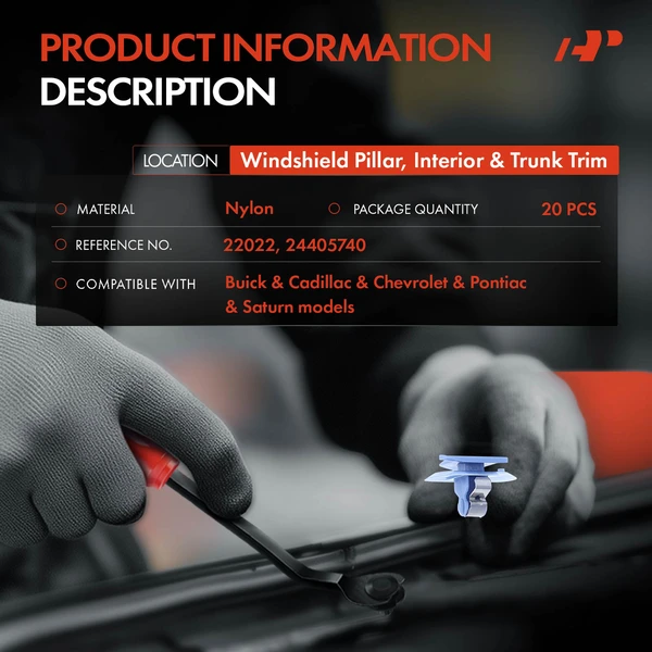 20 Pcs Nylon Blue Windshield Pillar & Interior & Trunk Trim A-Premium APRCF1652