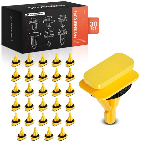 2018-2023 GMC Terrain 30 Pcs 9mm Nylon Yellow Exterior Rocker Panel Molding Retainer A-Premium APRCF1665