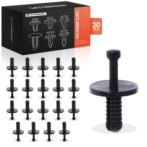 1989-1993 BMW 535i 20 Pcs 6.3mm Nylon Black Interior Trim & Engine Intake Duct Retainer Clip A-Premium APRCF1679